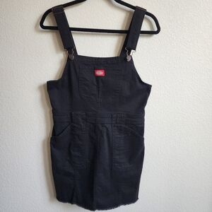 Dickies Black Denim Overall Mini Dress